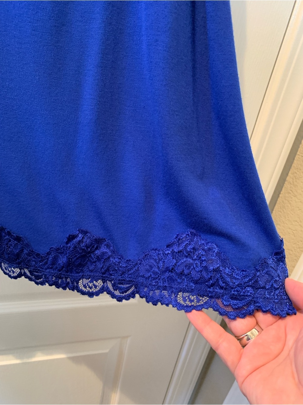 LANE BRYANT Royal Blue Lace Trim Spaghetti Strap Tank Top Camisole Size 14/16 - Picture 5 of 10